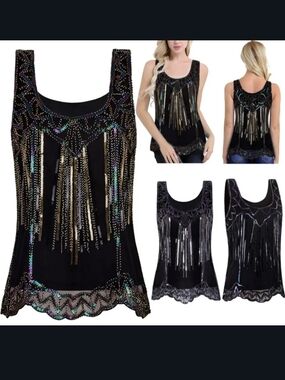 Sexy Black Fishnet Mesh Long Sleeve Top with Sparkly Glitter Detail